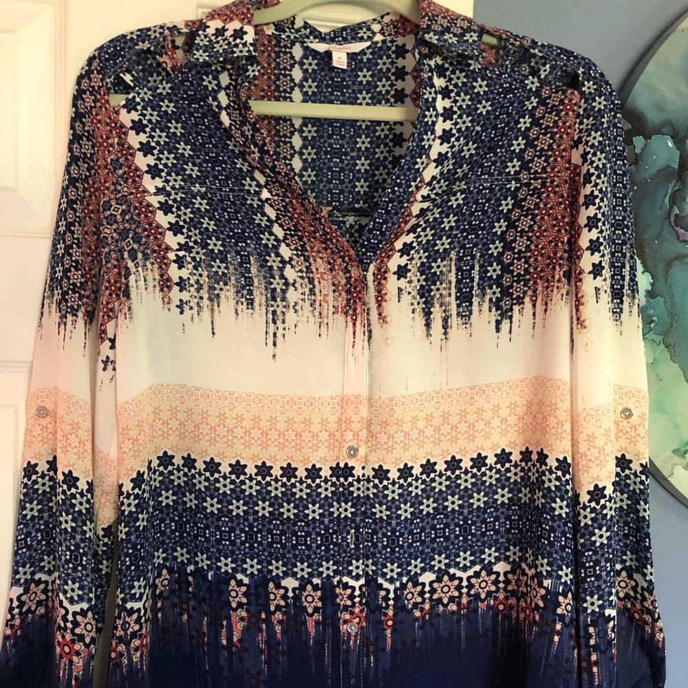 Long sleeve button up top